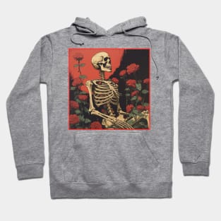 Creepy Skeleton Flower Cartoon Vintage Hoodie